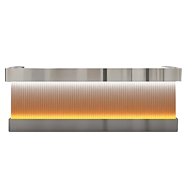 Stainless Steel Salon Reception Desk with LED Acrylic Front