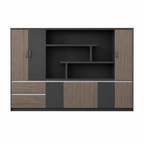 Contemporary Executive Office Storage Cabinet with Display Shelving