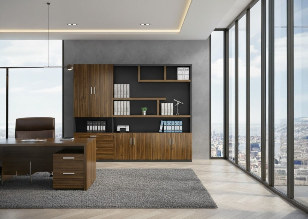 Modern Office Filing Cabinet Executive Large Storage Cupboard Bookcase with Shelves and Drawers