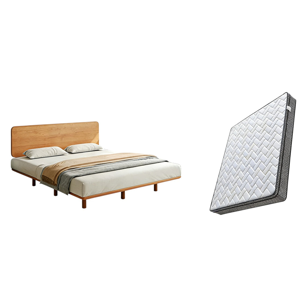 Modern Timber Bed with Low Profile Base