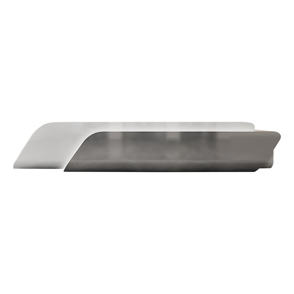 Contemporary Curved Office Reception Desk for Sleek Commercial Workspace Settings