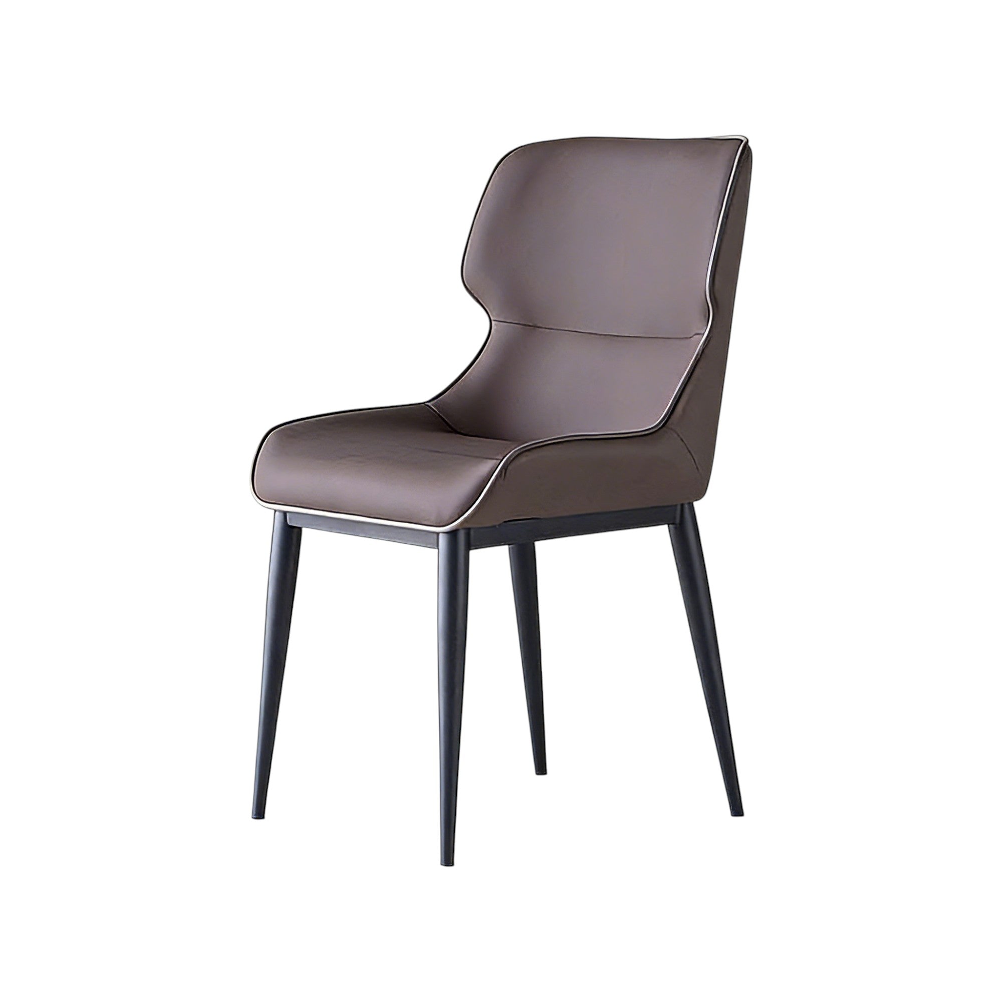 Modern Two Tone Upholstered Home Chair With Steel Legs