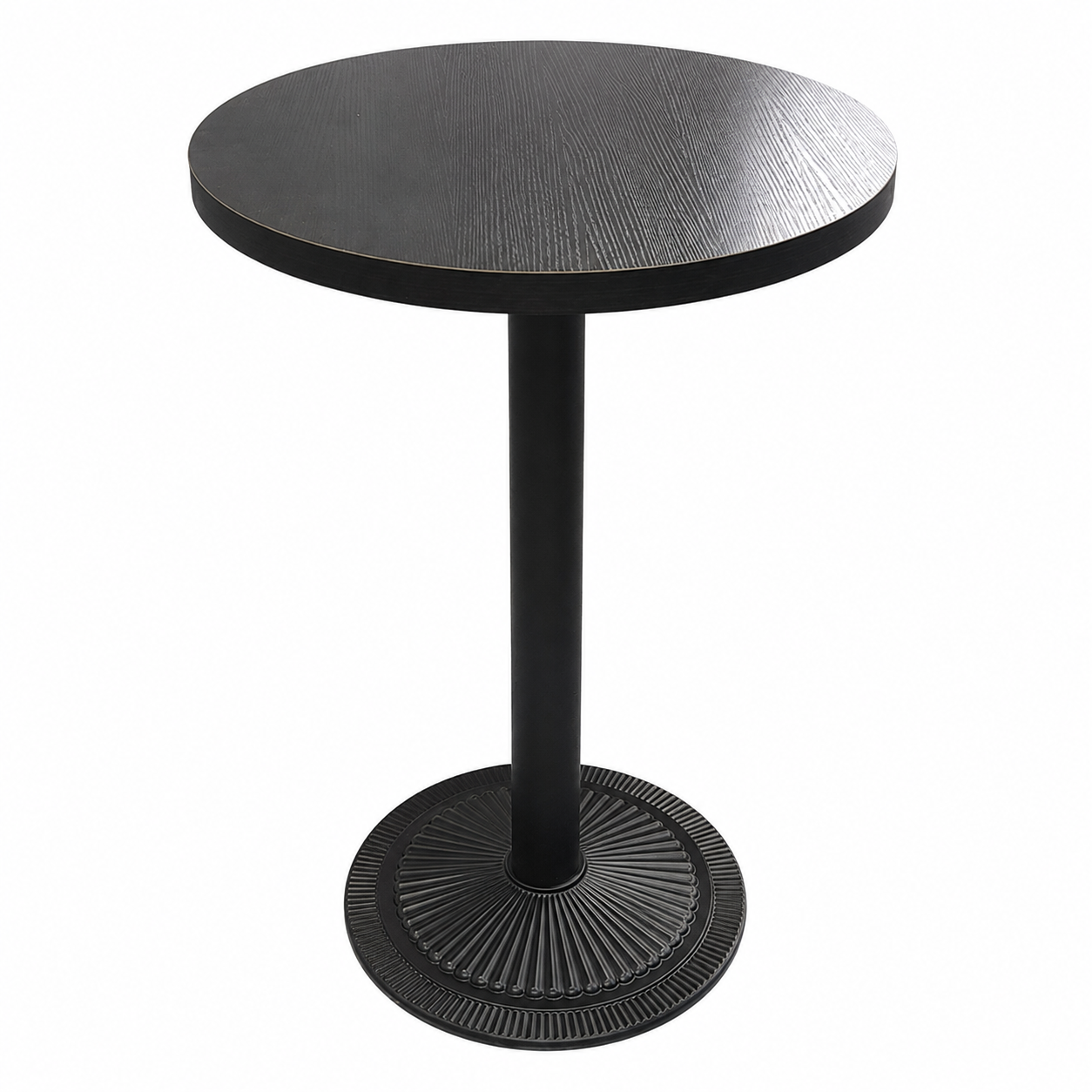 Modern Bar Table with Basket Storage and Foot Rail