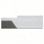 Modern White LED Reception Counter with Fluted Front Panel