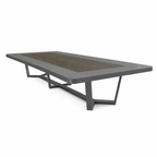 Large Two-Tone Boardroom Table with Rounded Corners and Geometric Frame