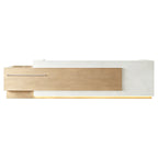 Corporate Reception Counter with Timber Inlay and LED Glow