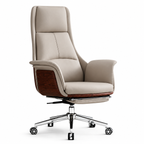 Modern High-Back Executive Office Chair with Reclining Footrest and Headrest