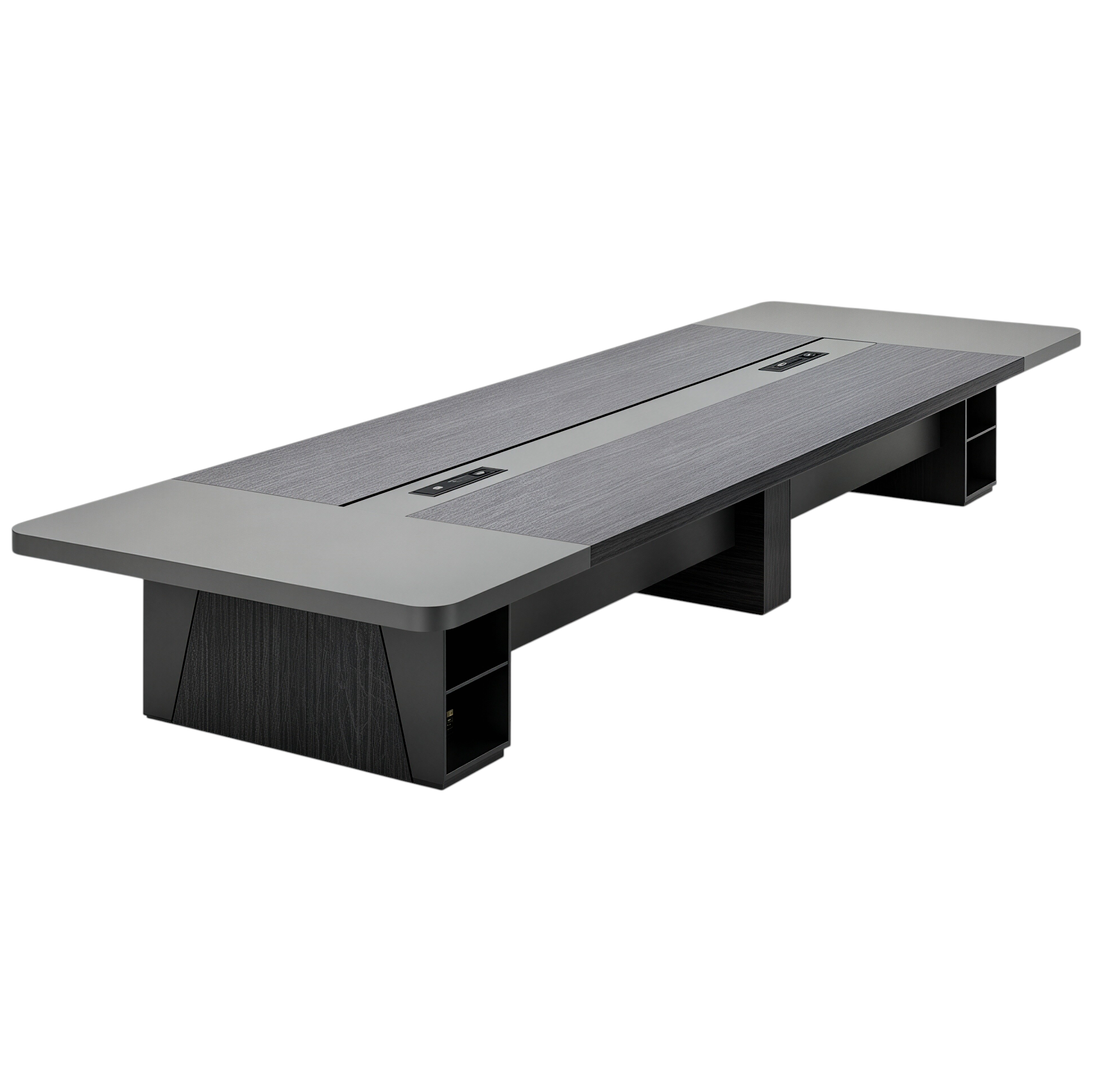 Premium Executive Dual-Tone Boardroom Table with Integrated Power
