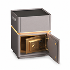 Contemporary Bedside Table with Safe, Wireless Charger and USB