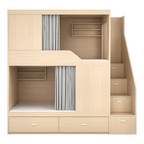 Integrated Privacy Bunk Bed with Storage Staircase