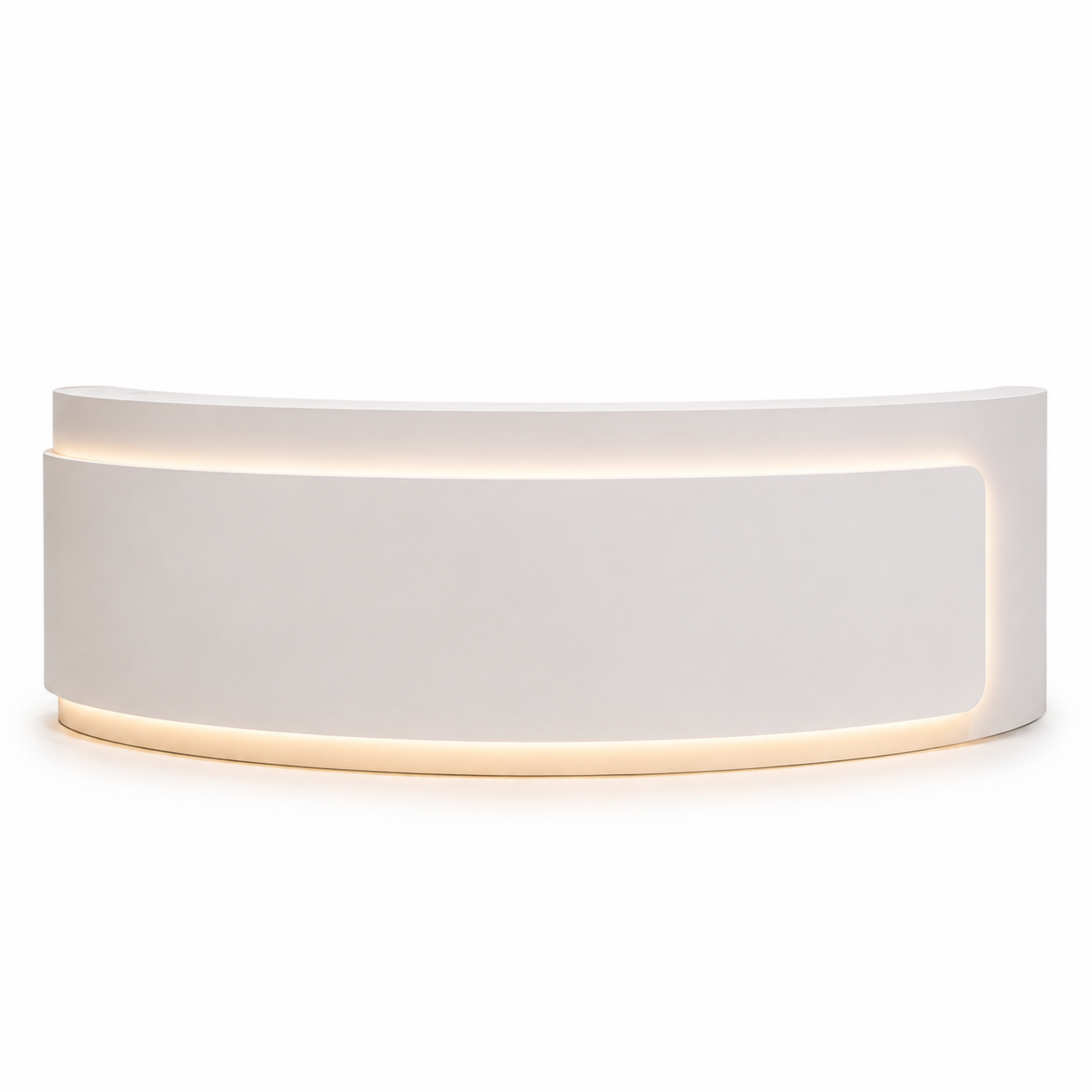 Premium Curved Reception Counter with Integrated LED Lighting