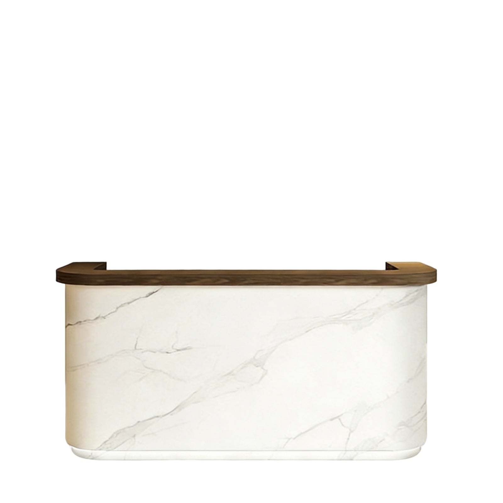 Boutique Reception Desk with Timber Top and LED Plinth