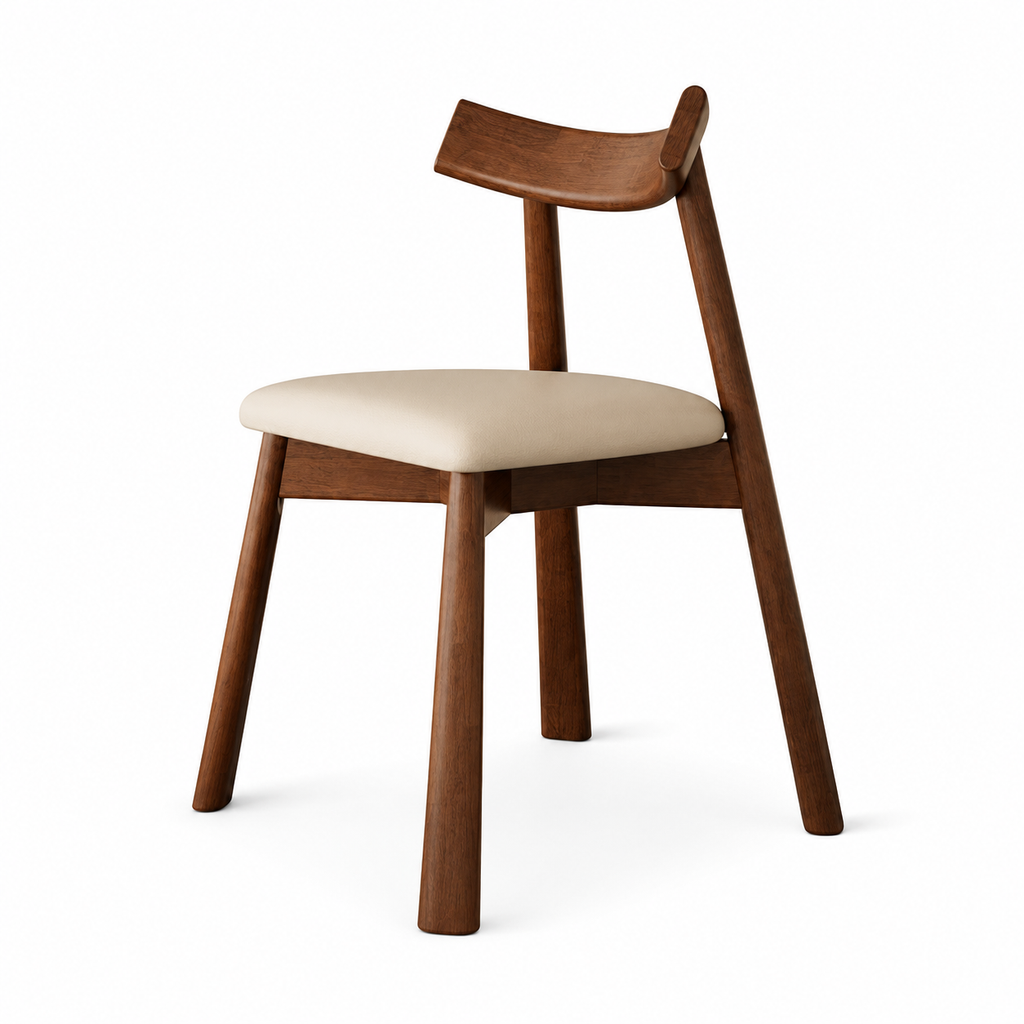 Modern Solid Wood Dining Chair with Ergonomic Backrest