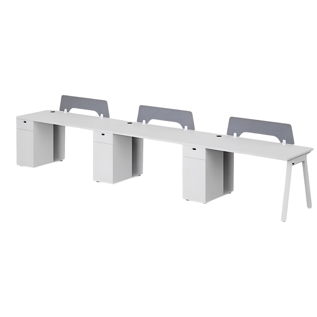 Minimalist Bench Workstation with Screen Panels