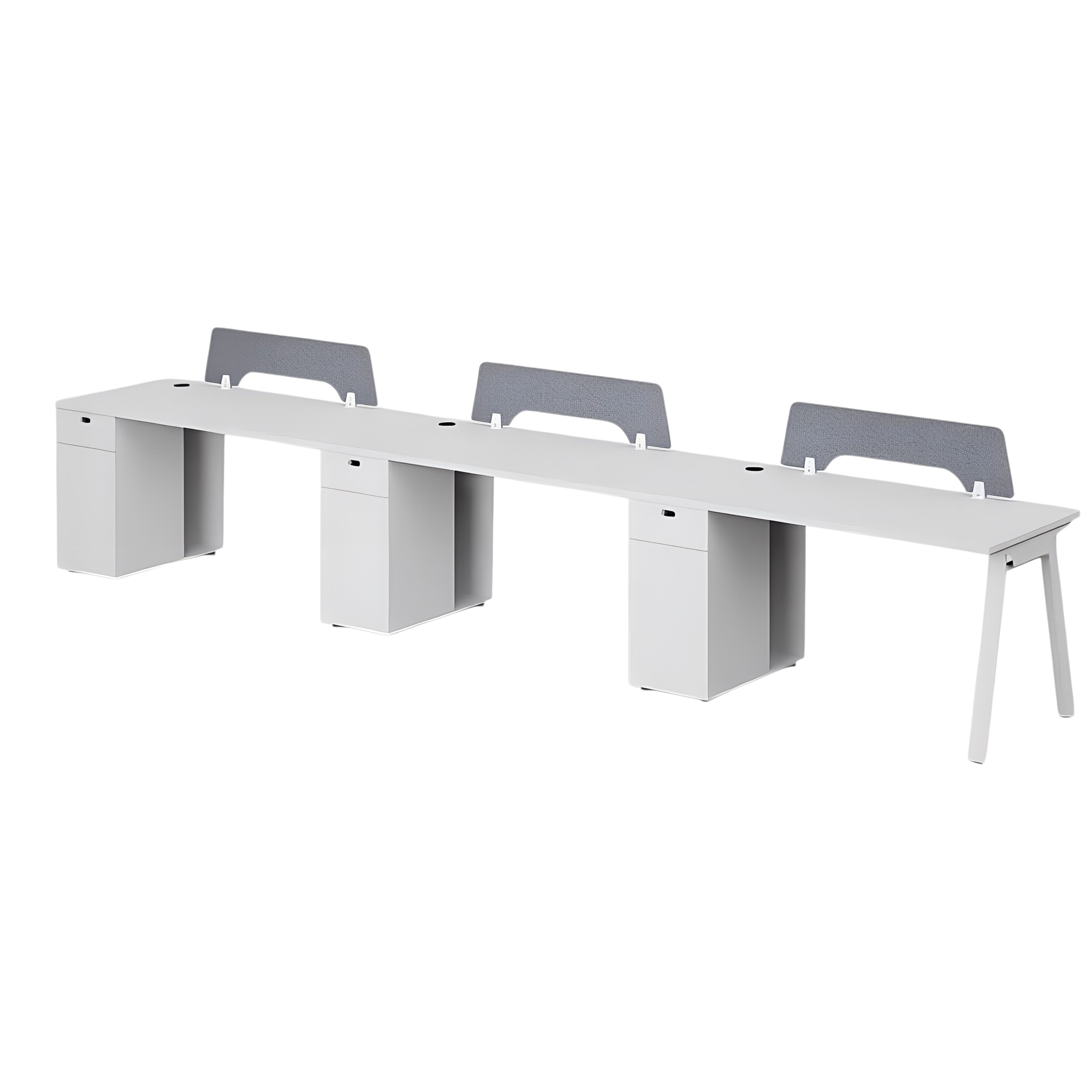 Minimalist Bench Workstation with Screen Panels