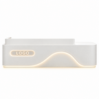 Contemporary Reception Counter with LED Fluted Panel and Custom Logo