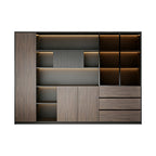 Premium Executive Storage Cabinet with Open Display Shelves