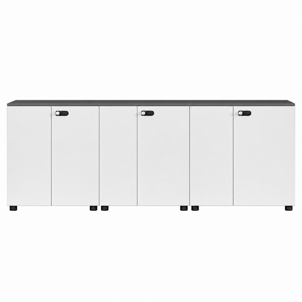 Contemporary Modular Office Storage Cabinet with Secure Custom Option