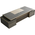 Contemporary CEO Desk with Integrated Storage Return