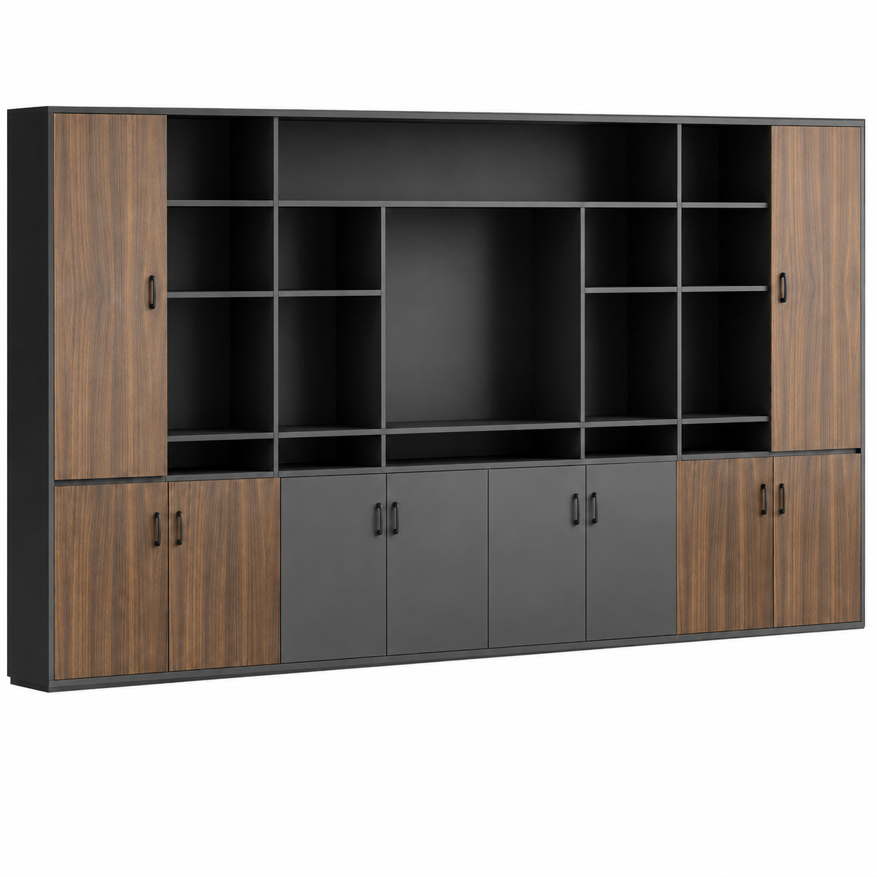 Modern Executive Storage Cabinet with Display Shelves
