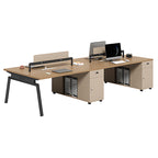 Modern Shared Office Desk Workstation with Screen Divider and Storage