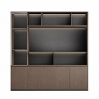 Executive Filing Cabinet with Glass Display and Concealed Storage