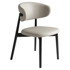 Modern Upholstered Home Chair with Curved Backrest and Solid timber Legs