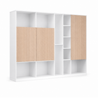 Natural Woodgrain Office Filing Cabinet with Open Display Storage
