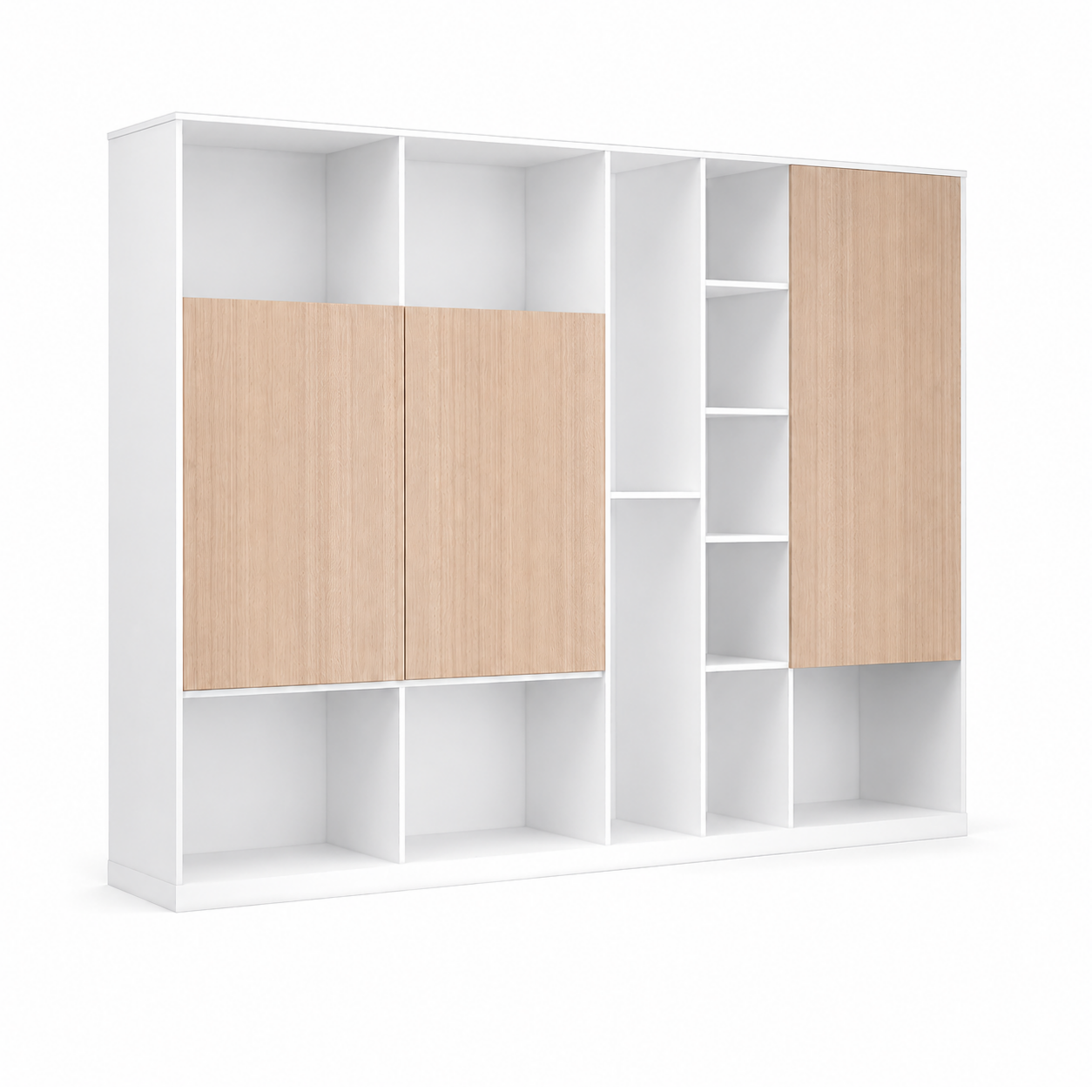 Natural Woodgrain Office Filing Cabinet with Open Display Storage