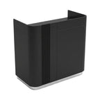 Minimalist Compact Reception Desk with Curved Corners and High-Gloss Finish for Boutique Offices