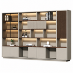 Modern Open-Shelved Executive Storage Cabinet
