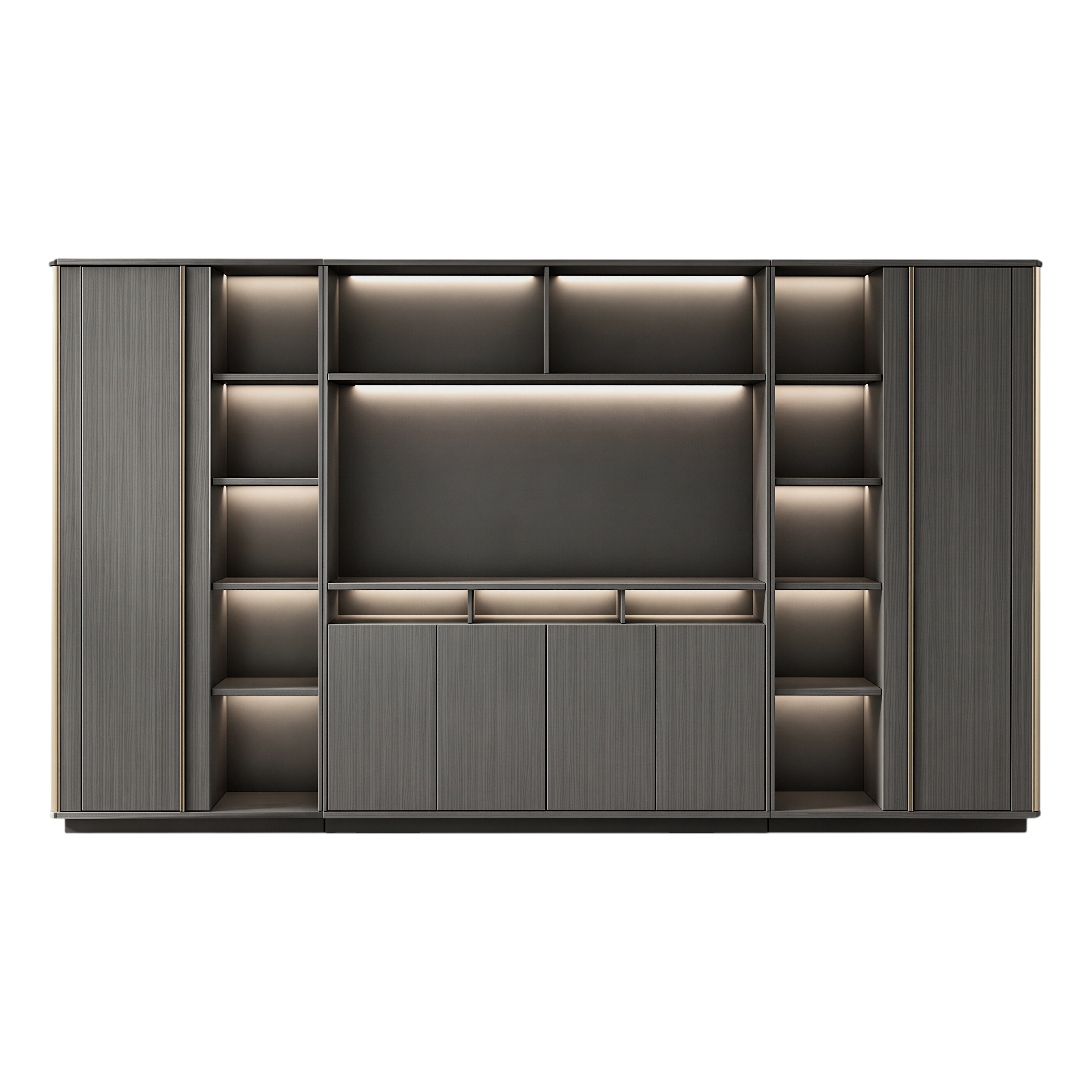 Illuminated Office Storage Cabinet with Wardrobe