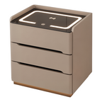Smart Bedside Table with Wireless Charging and LED Light