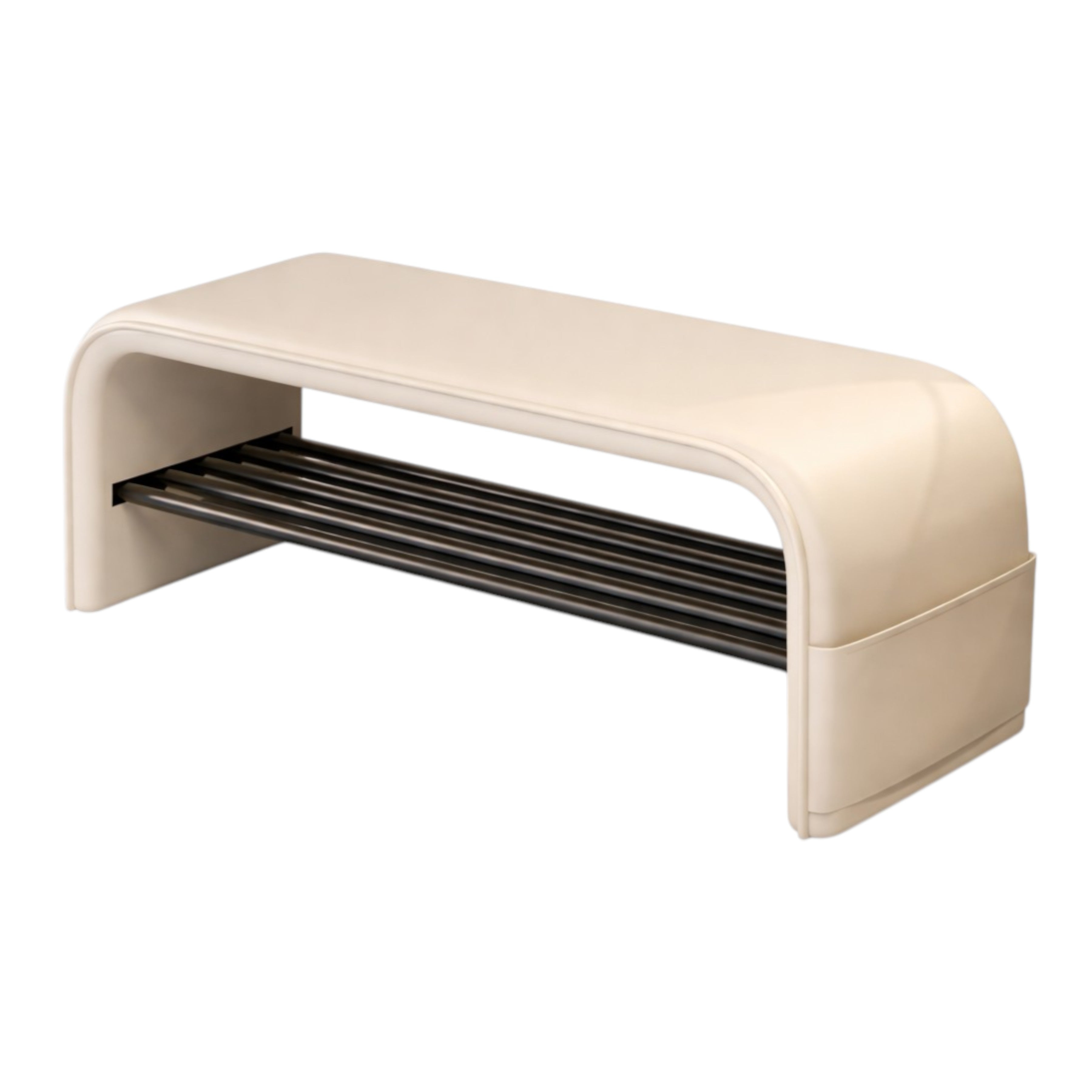 Modern Entryway Shoe Bench with Side Pocket