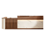 Slatted Timber Café Counter with LED Front Panel
