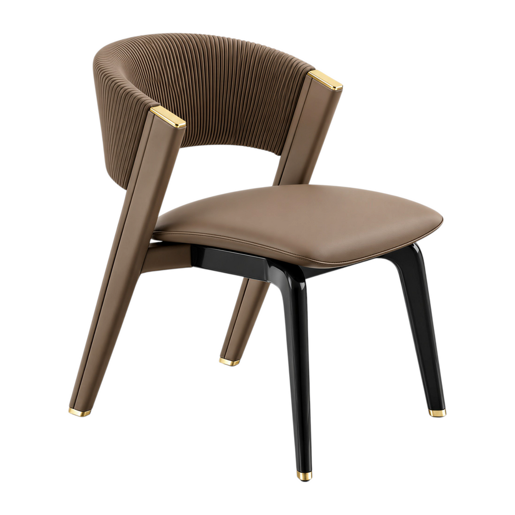 Modern Dining Armchair with Ribbed Upholstery and Colour Options