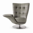 Modern Swivel Lounge Chair with Integrated Side Table