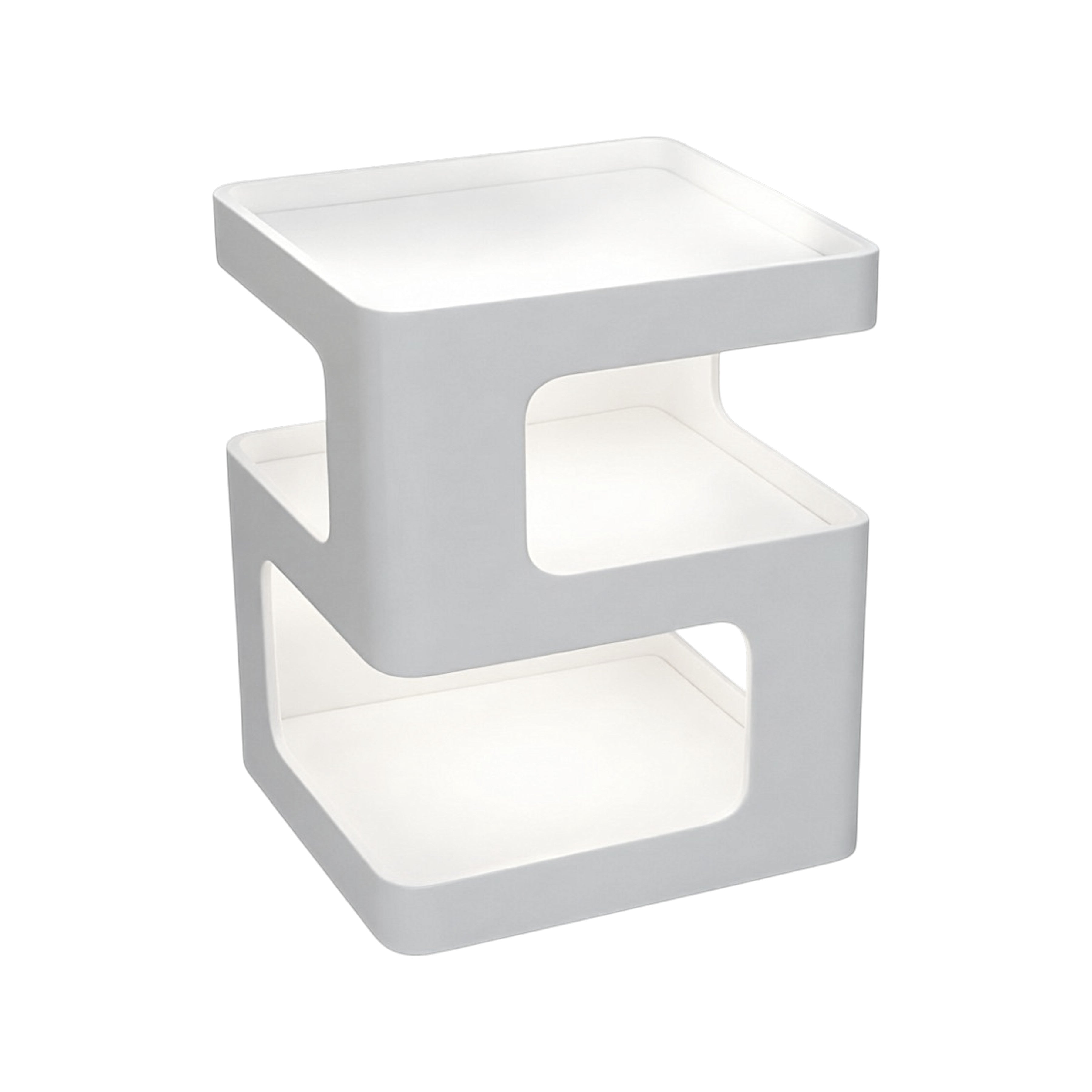Modern Bedside Table with Ambient Shelf Lighting