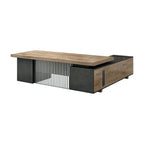 Commercial Executive Desk with Slatted Privacy Panel