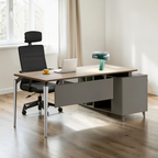Minimalist Executive Desk with Open Return Storage