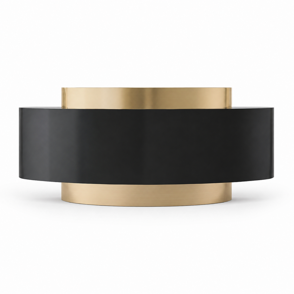 Curved Reception Counter with Custom Branding and Integrated Storage
