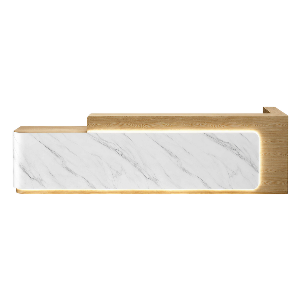 Contemporary Reception Counter with Illuminated Branding Panel