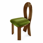 Modern Armless Chair with Upholstered Seat and Rounded Back