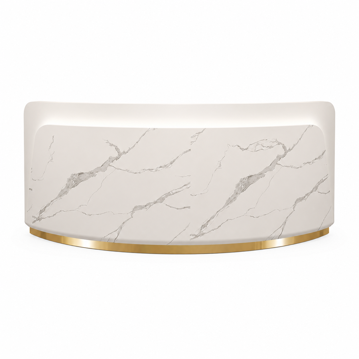 Modern Curved Reception Desk with LED Accent