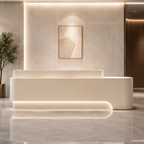 Curved Commercial Reception Desk with LED Detail