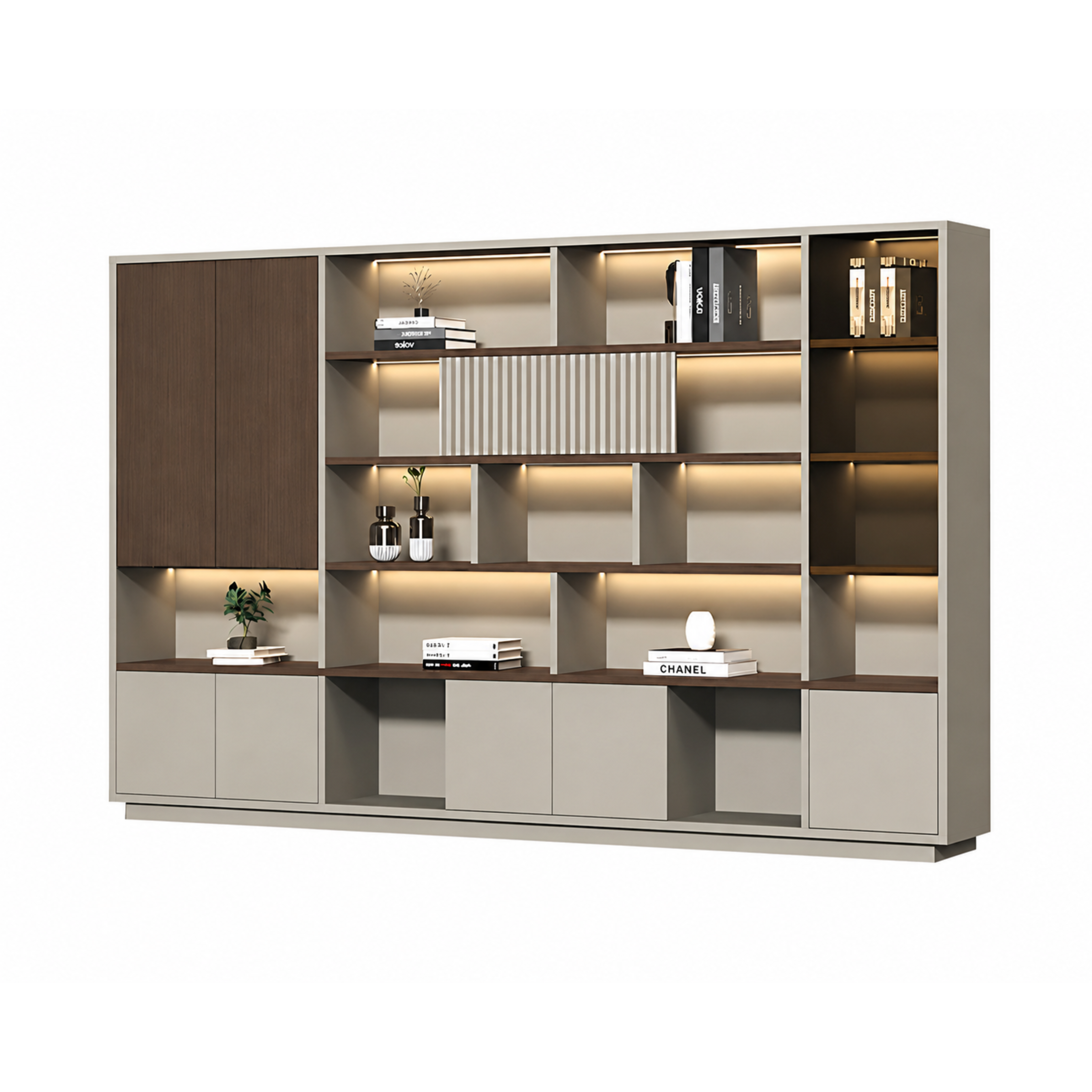 Modern Open-Shelved Executive Storage Cabinet