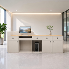 Modern LED Reception Counter with Rounded Corner Design