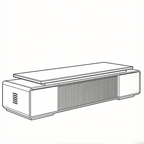 Modern Low-Profile Executive Desk with LED Feature Panel and Integrated Storage
