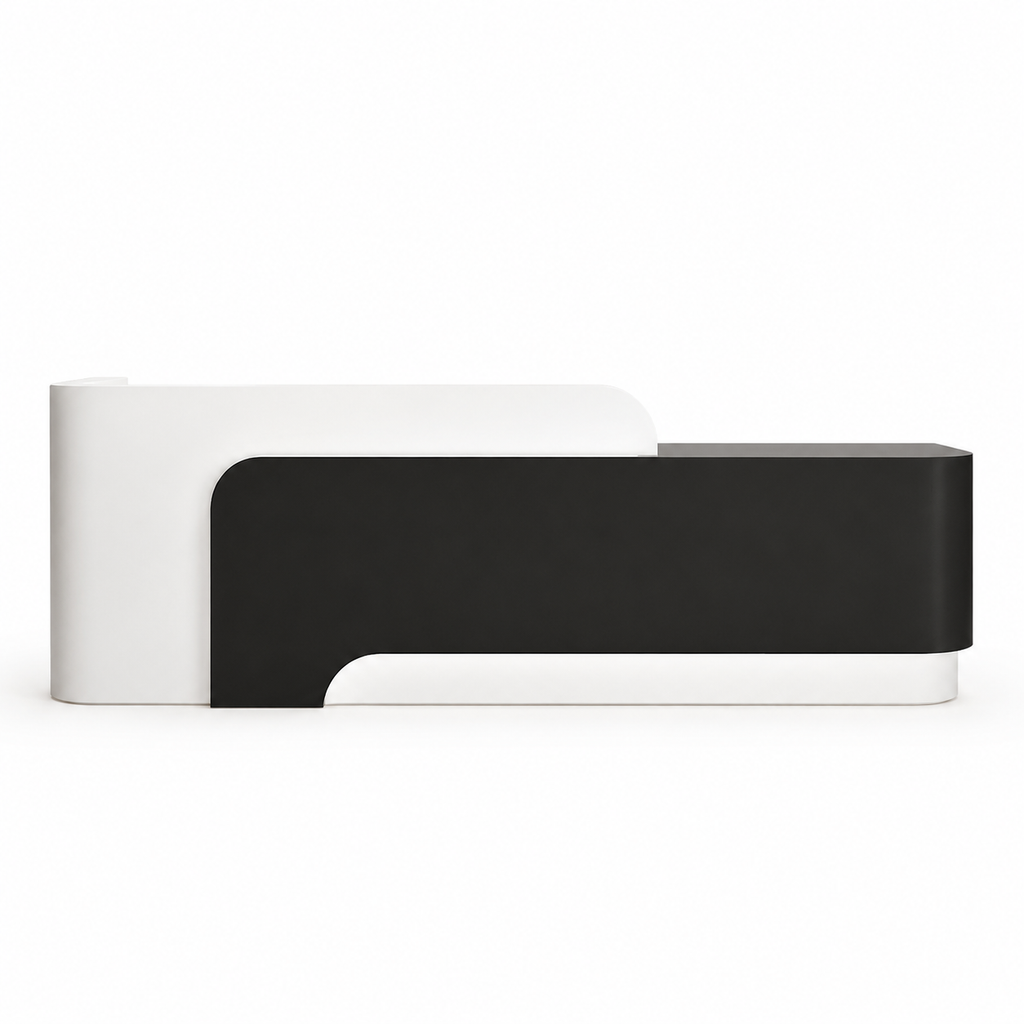 Modern Reception Desk with LED, Storage and Custom Logo