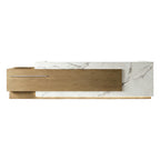 Corporate Reception Counter with Timber Inlay and LED Glow